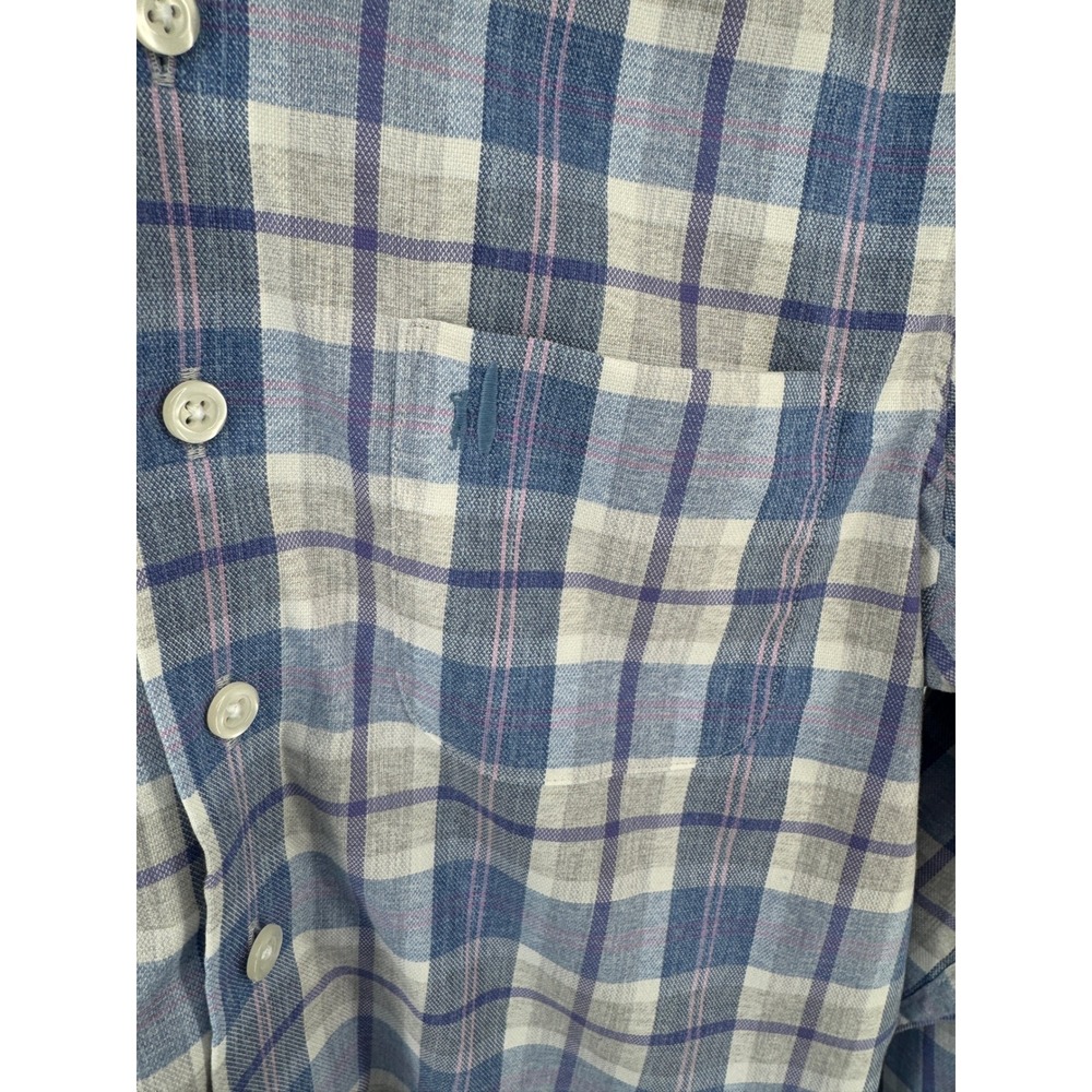 Johnnie-O Boys Performance Plaid Button Down Shirt Long Sleeve Sz 12 - Picture 2 of 5